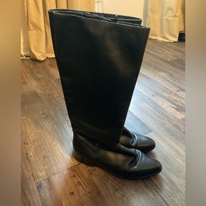 Black leather boots